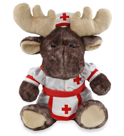 SUPER SOFT PLUSH - BROWNISH SITTING MOOSE NURSE