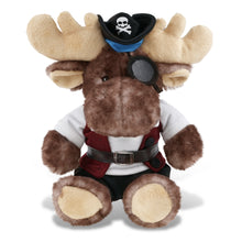 SUPER SOFT PLUSH - BROWNISH SITTING MOOSE PIRATE DRESS UP