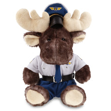 SUPER SOFT PLUSH - BROWNISH SITTING MOOSE PILOT DRESS UP