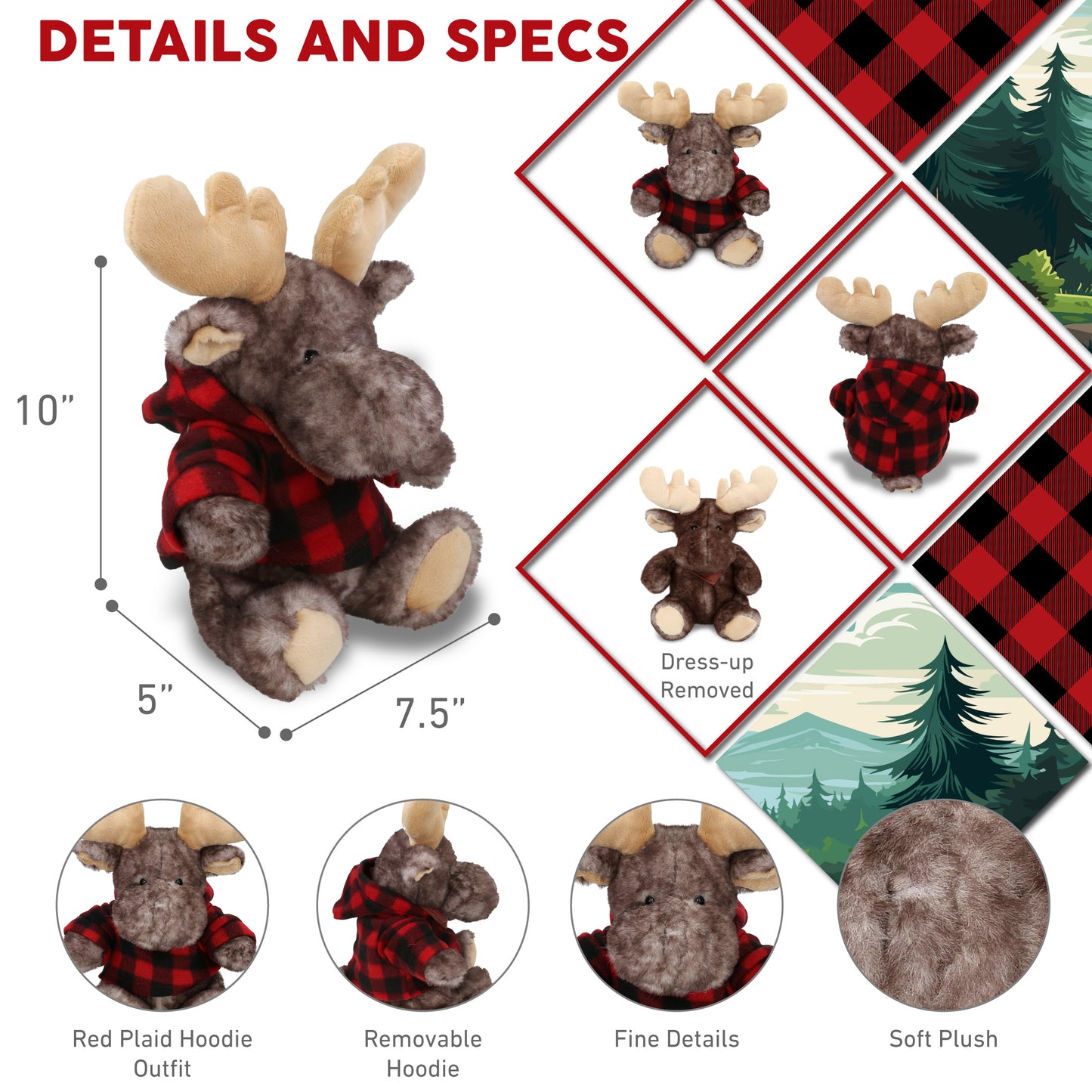 SUPER SOFT PLUSH - BROWNISH SITTING MOOSE