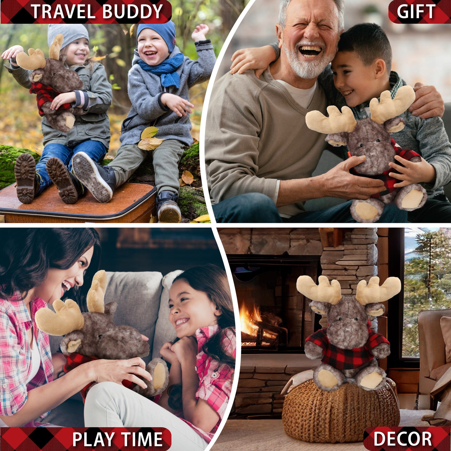 SUPER SOFT PLUSH - BROWNISH SITTING MOOSE