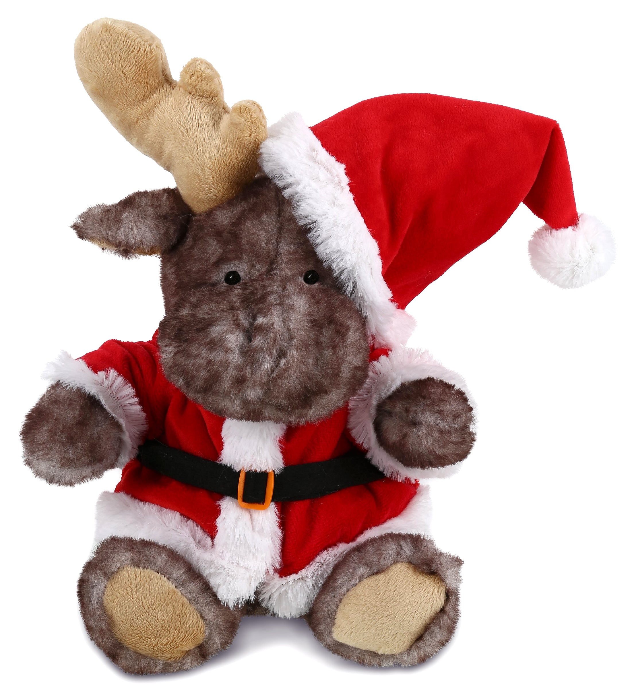 PLUSH SANTA - SUPER SOFT PLUSH - BROWNISH SITTING MOOSE