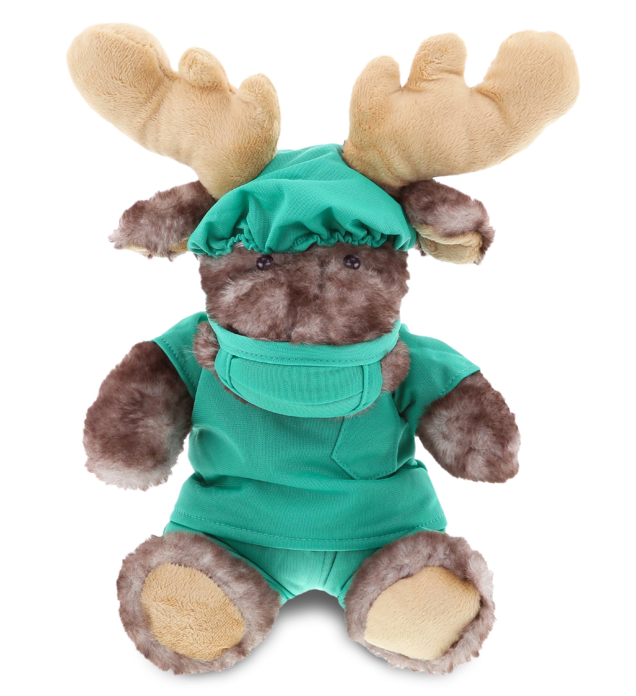 PLUSH DOCTOR - SUPER SOFT PLUSH - BROWNISH SITTING MOOSE