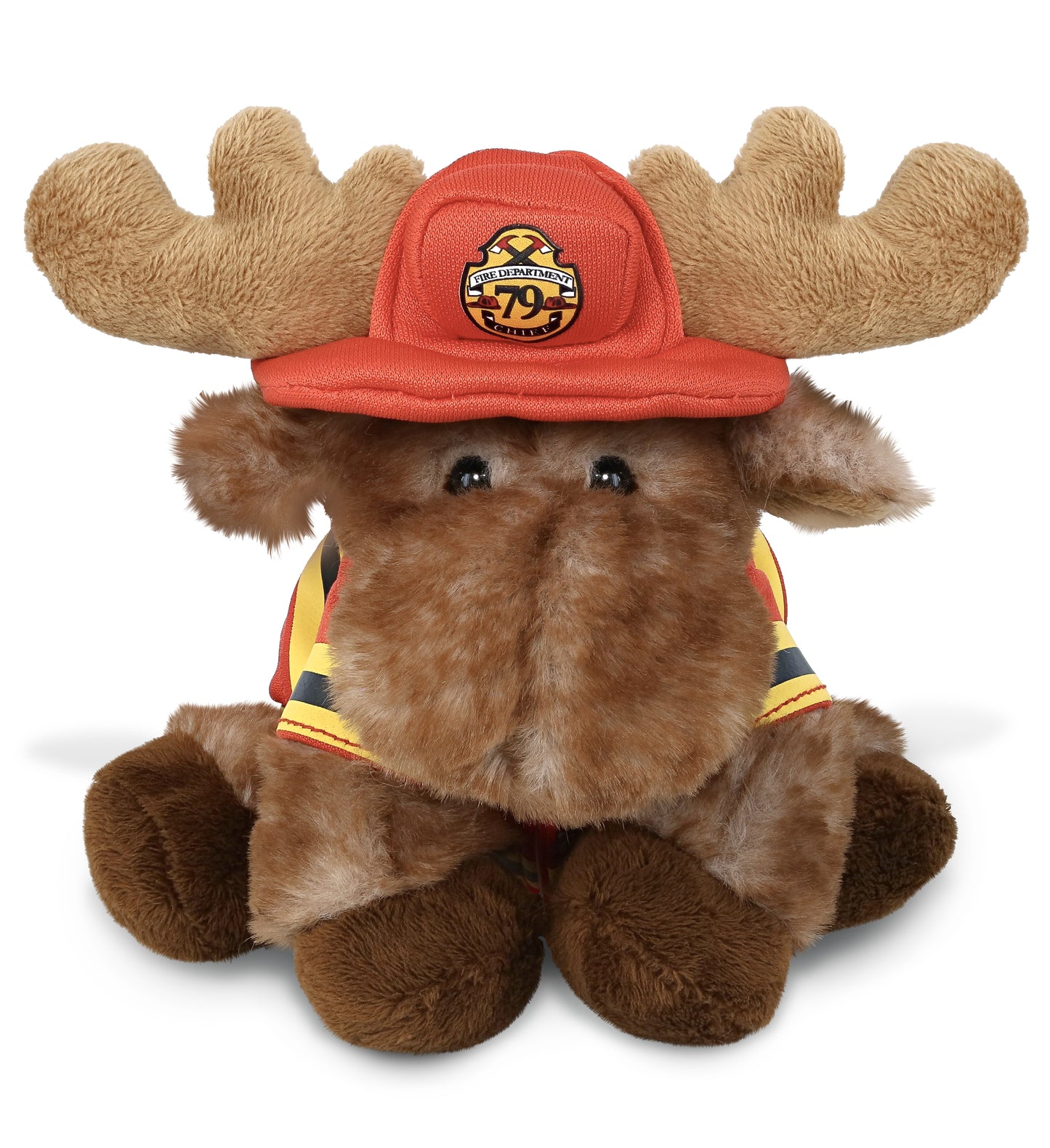 PLUSH FIREMAN - SUPER SOFT PLUSH - BROWN LYING MOOSE