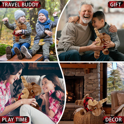 SUPER SOFT PLUSH - BROWN LYING MOOSE