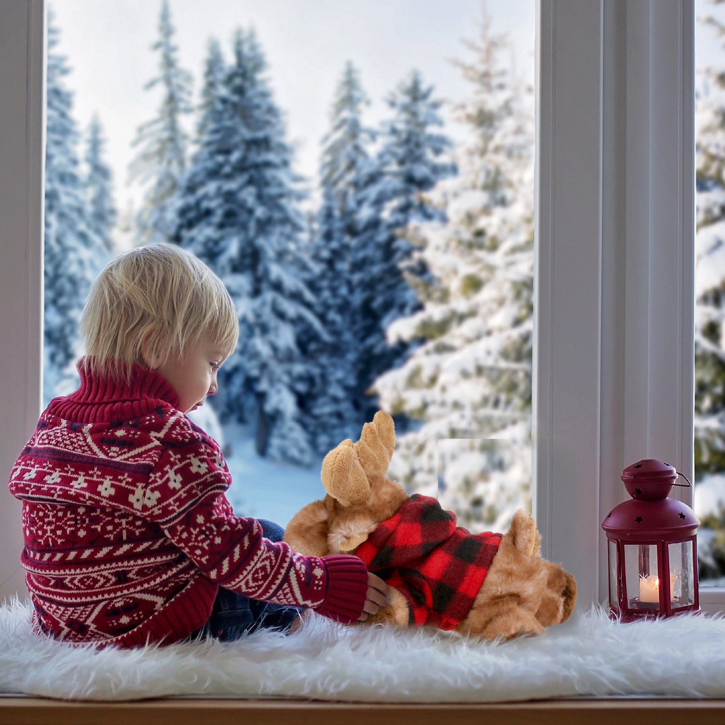 SUPER SOFT PLUSH - BROWN LYING MOOSE