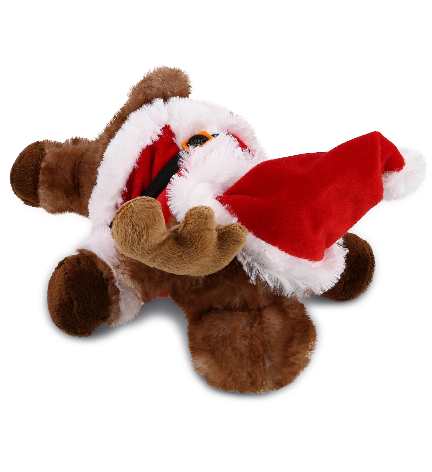PLUSH SANTA - SUPER SOFT PLUSH - BROWN LYING MOOSE