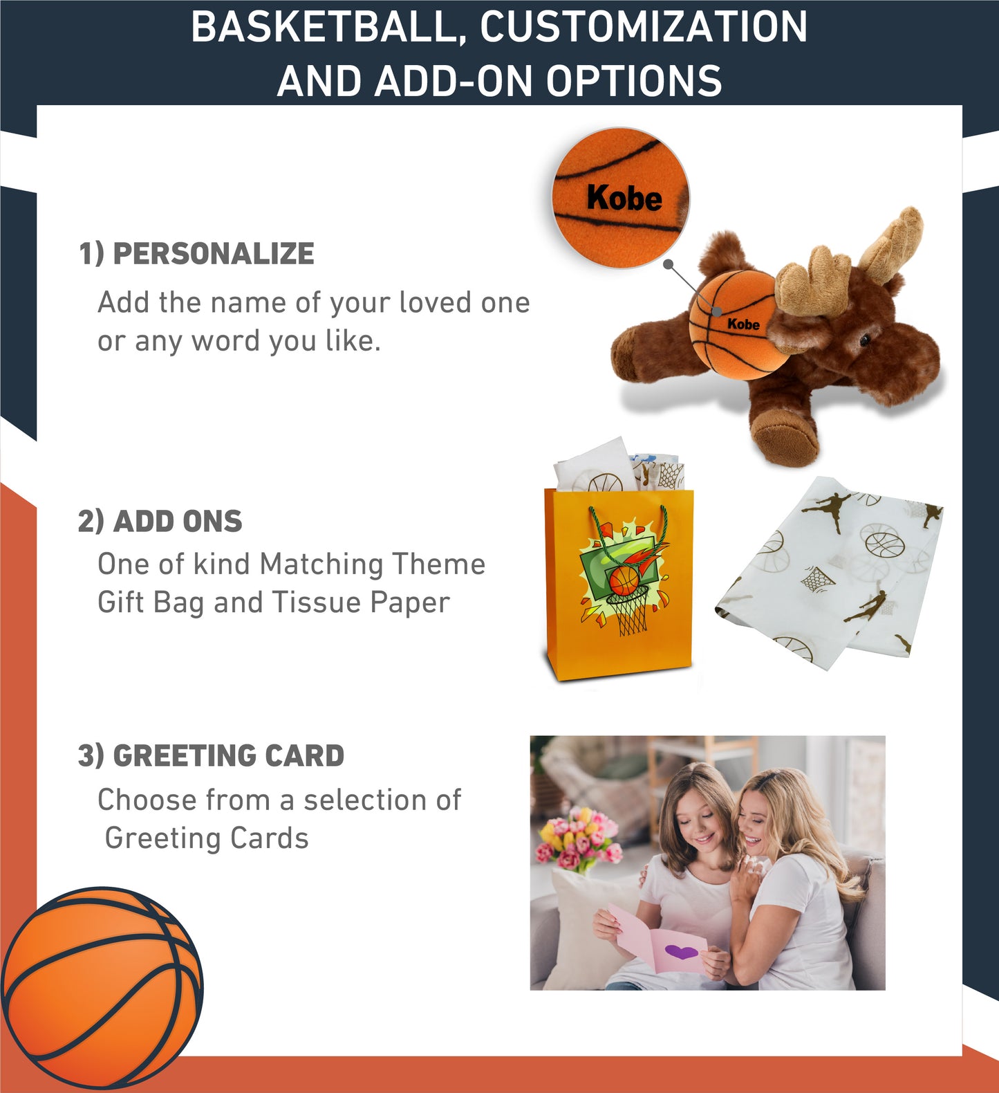 SUPER SOFT PLUSH - BROWN LYING MOOSE WITH BASKETBALL PLUSH