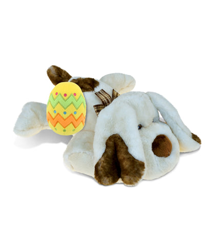 DolliBu Super Soft Cute Lying Dog with Yellow Easter Egg Plush - 14 Inches