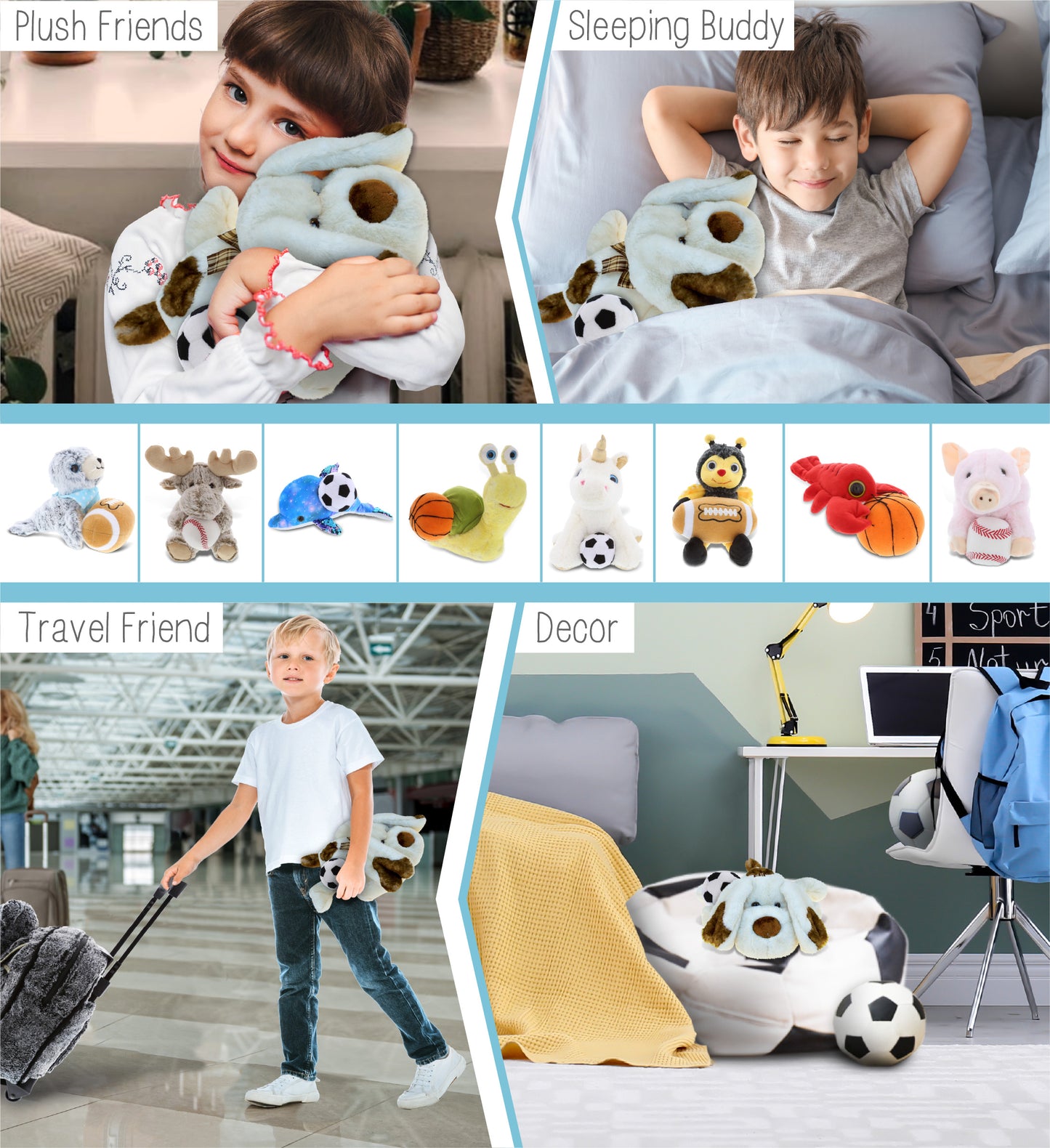 SUPER SOFT PLUSH - LYING DOG WITH SOCCER PLUSH