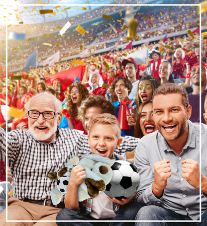 SUPER SOFT PLUSH - LYING DOG WITH SOCCER PLUSH