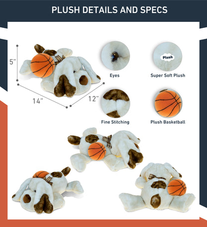 SUPER SOFT PLUSH - LYING DOG WITH BASKETBALL PLUSH
