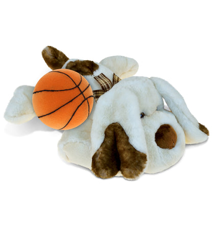 SUPER SOFT PLUSH - LYING DOG WITH BASKETBALL PLUSH