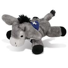 SUPER SOFT PLUSH - LYING GREY DONKEY WITH TEXAS FLAG BANDANA
