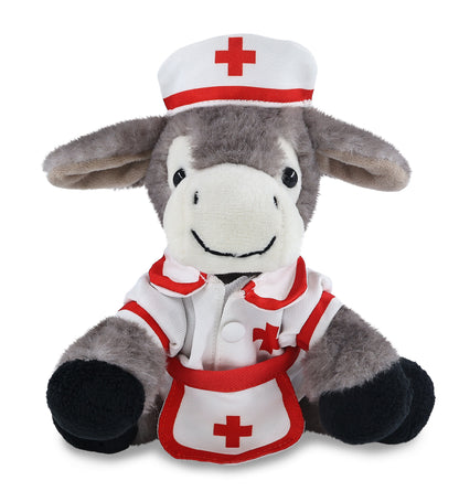 SUPER SOFT PLUSH - LYING GREY DONKEY NURSE DRESS UP