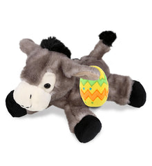 DolliBu Super Soft Lying Grey Donkey with Yellow Easter Egg Plush - 9 Inches