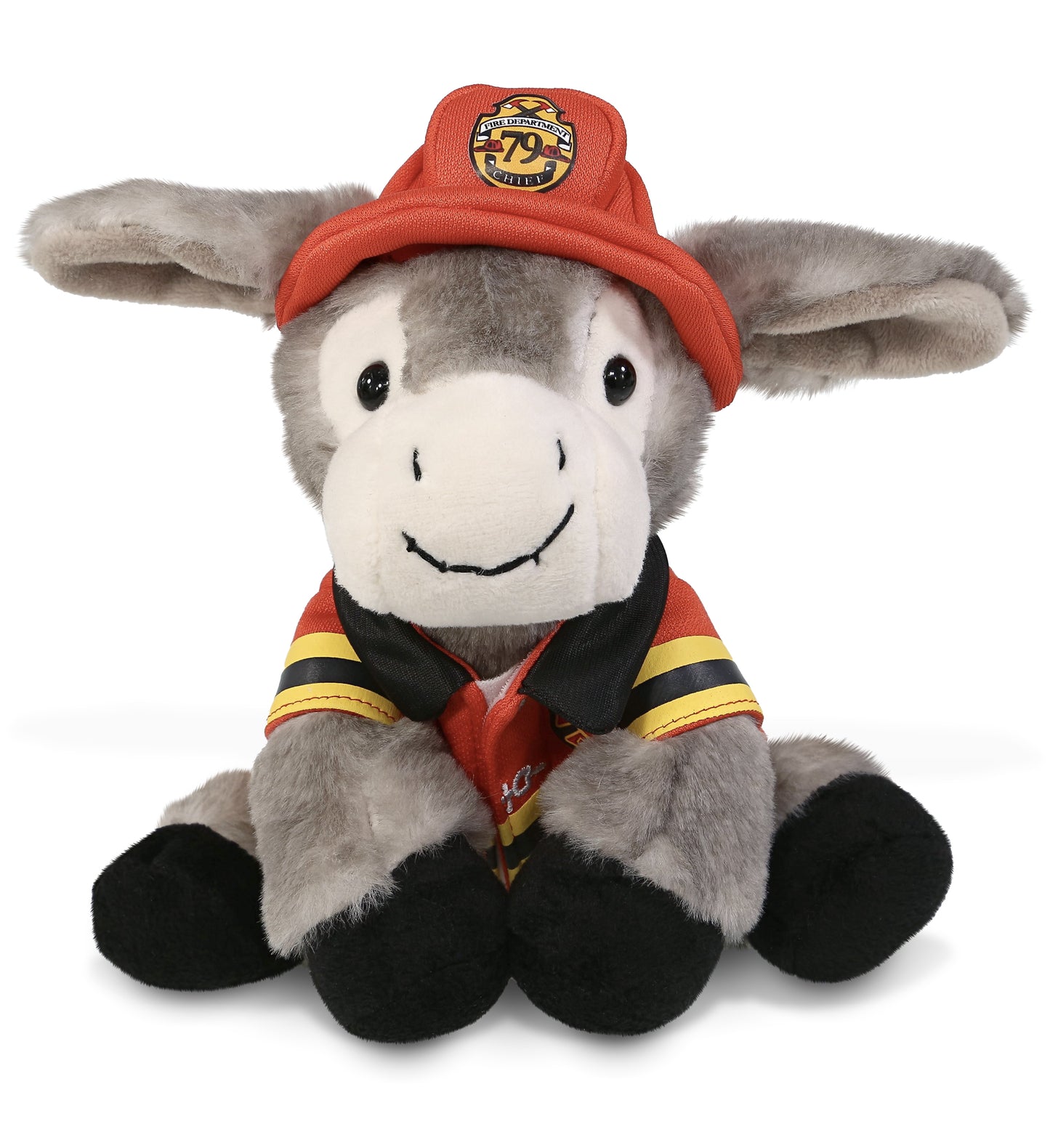 PLUSH FIREMAN - SUPER SOFT PLUSH - LYING GREY DONKEY