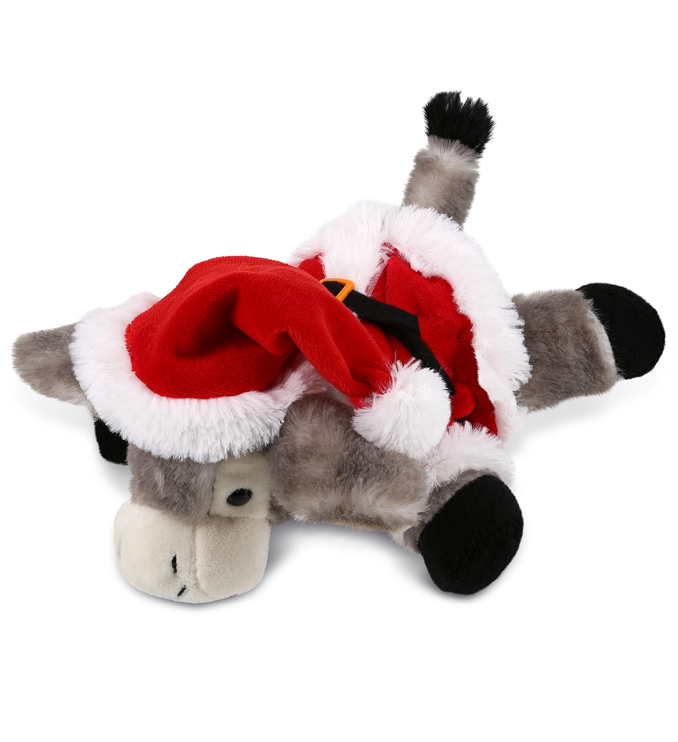 PLUSH SANTA - SUPER SOFT PLUSH - LYING GREY DONKEY