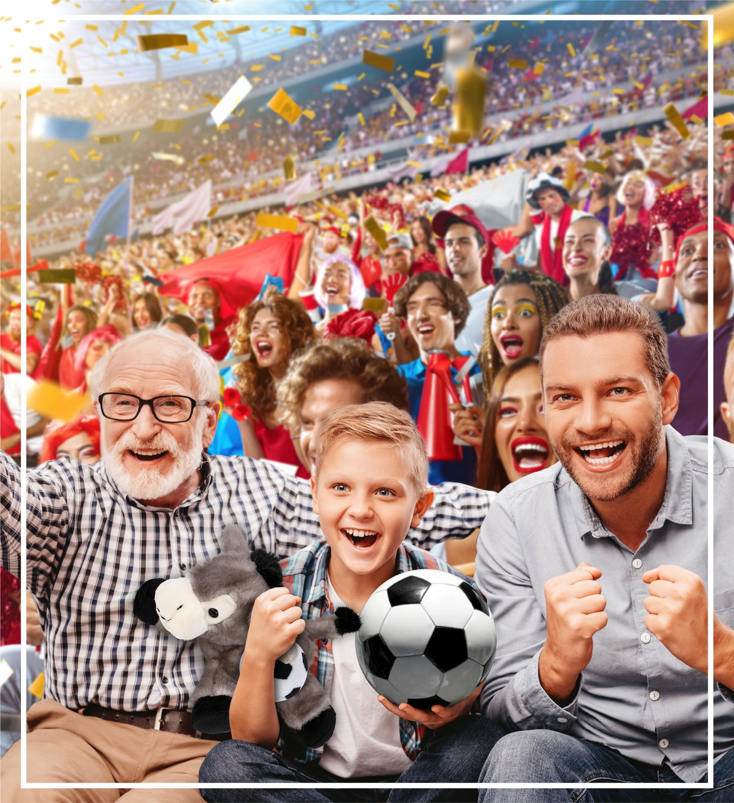 SUPER SOFT PLUSH - LYING GREY DONKEY WITH SOCCER PLUSH