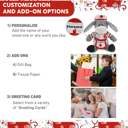 SUPER SOFT PLUSH - SITTING GREY DONKEY NURSE