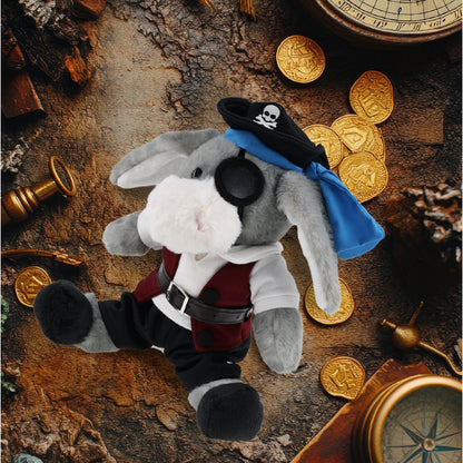 SUPER SOFT PLUSH - SITTING GREY DONKEY PIRATE DRESS UP