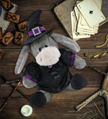 SUPER SOFT PLUSH - SITTING GREY DONKEY WITCH DRESS UP