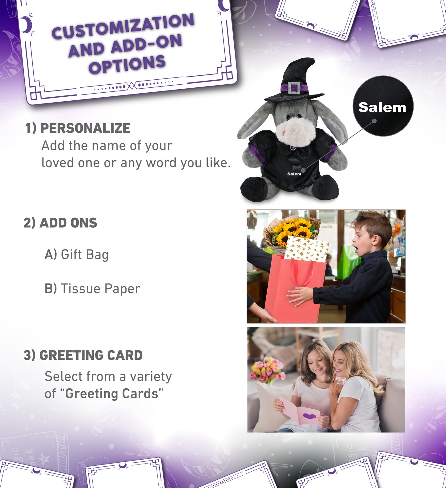 SUPER SOFT PLUSH - SITTING GREY DONKEY WITCH DRESS UP