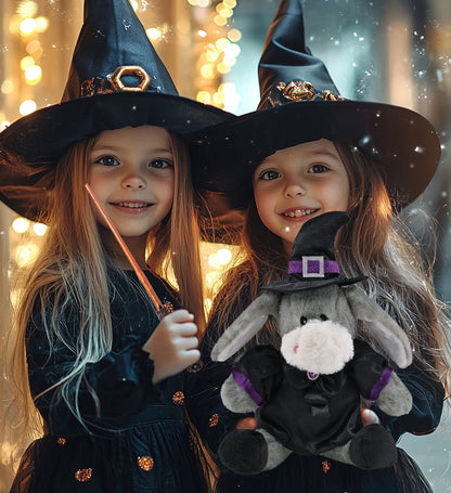 SUPER SOFT PLUSH - SITTING GREY DONKEY WITCH DRESS UP