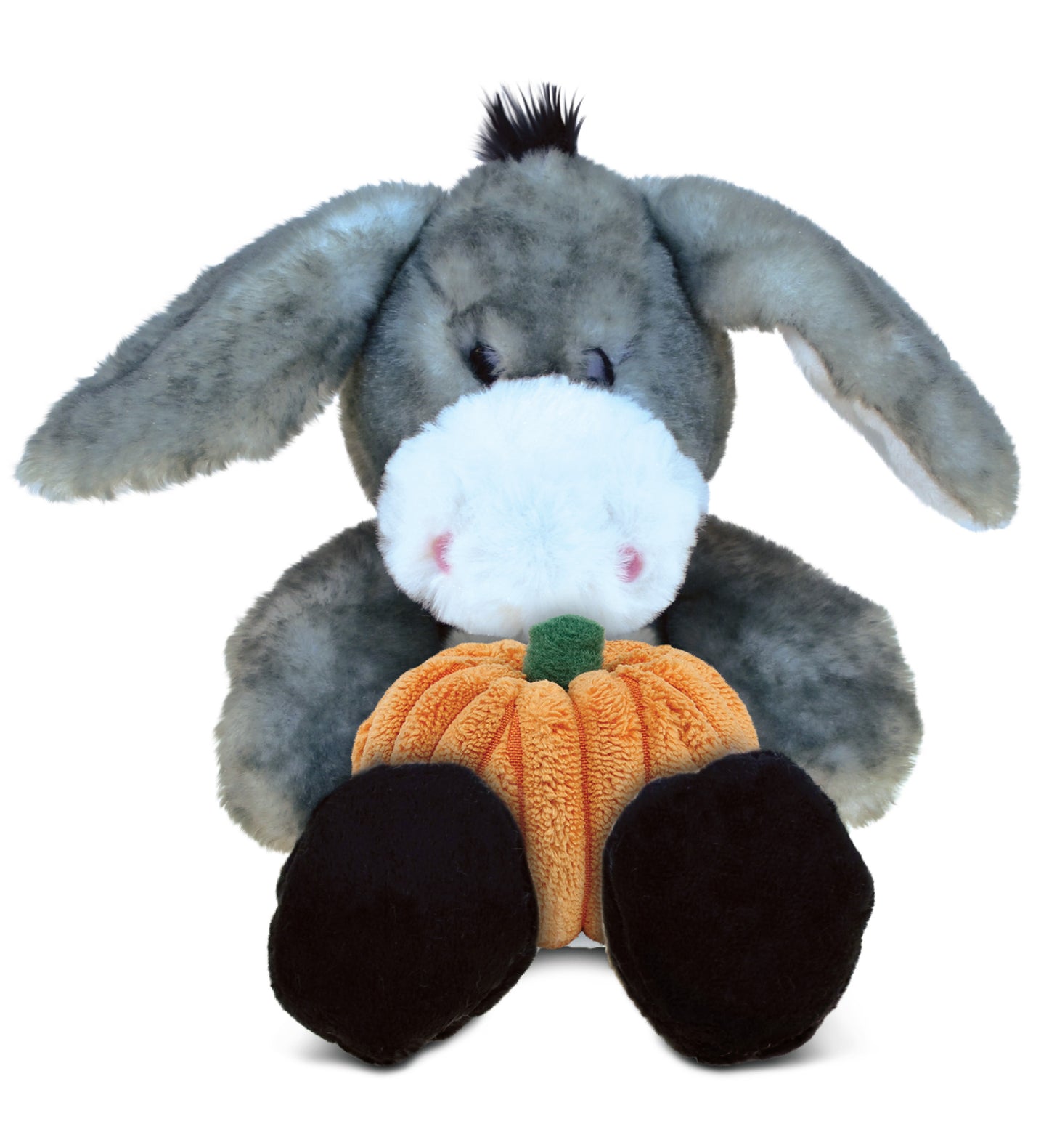 PLUSH PUMPKIN - SUPER SOFT PLUSH - SITTING GREY DONKEY