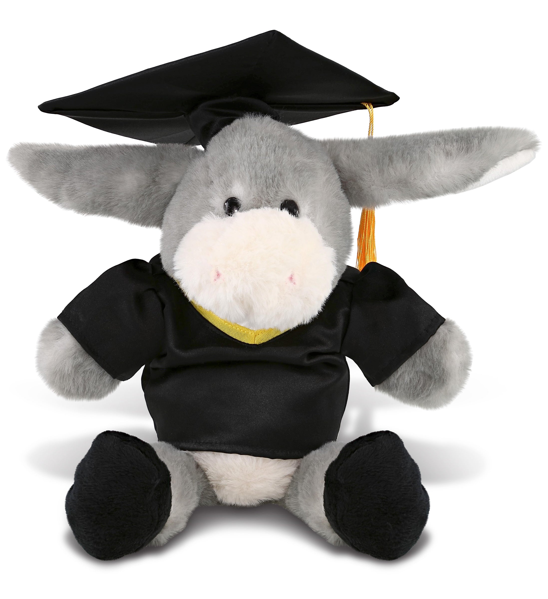PLUSH GRADUATION - SUPER SOFT PLUSH - SITTING GREY DONKEY