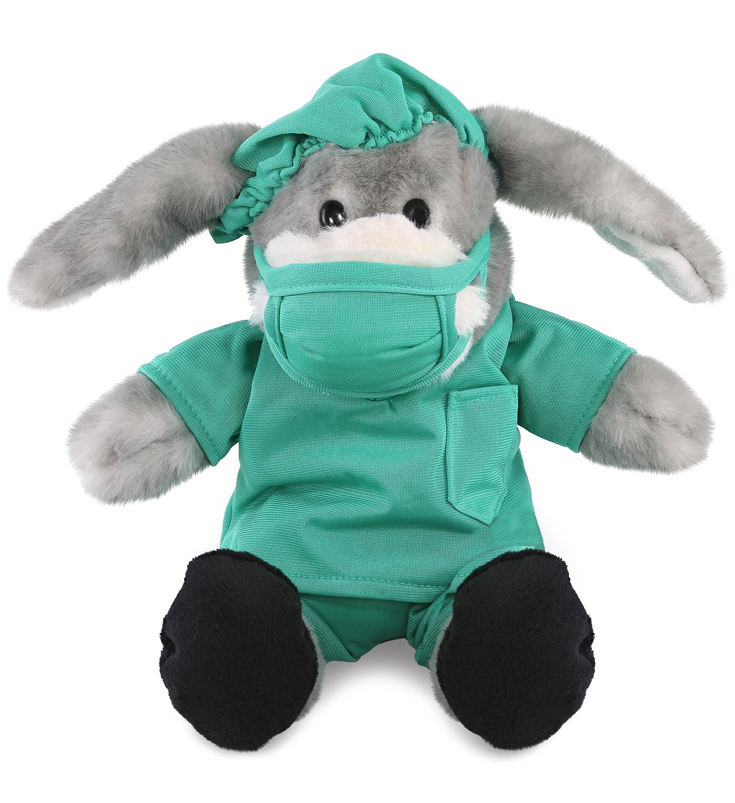 PLUSH DOCTOR - SUPER SOFT PLUSH - SITTING GREY DONKEY