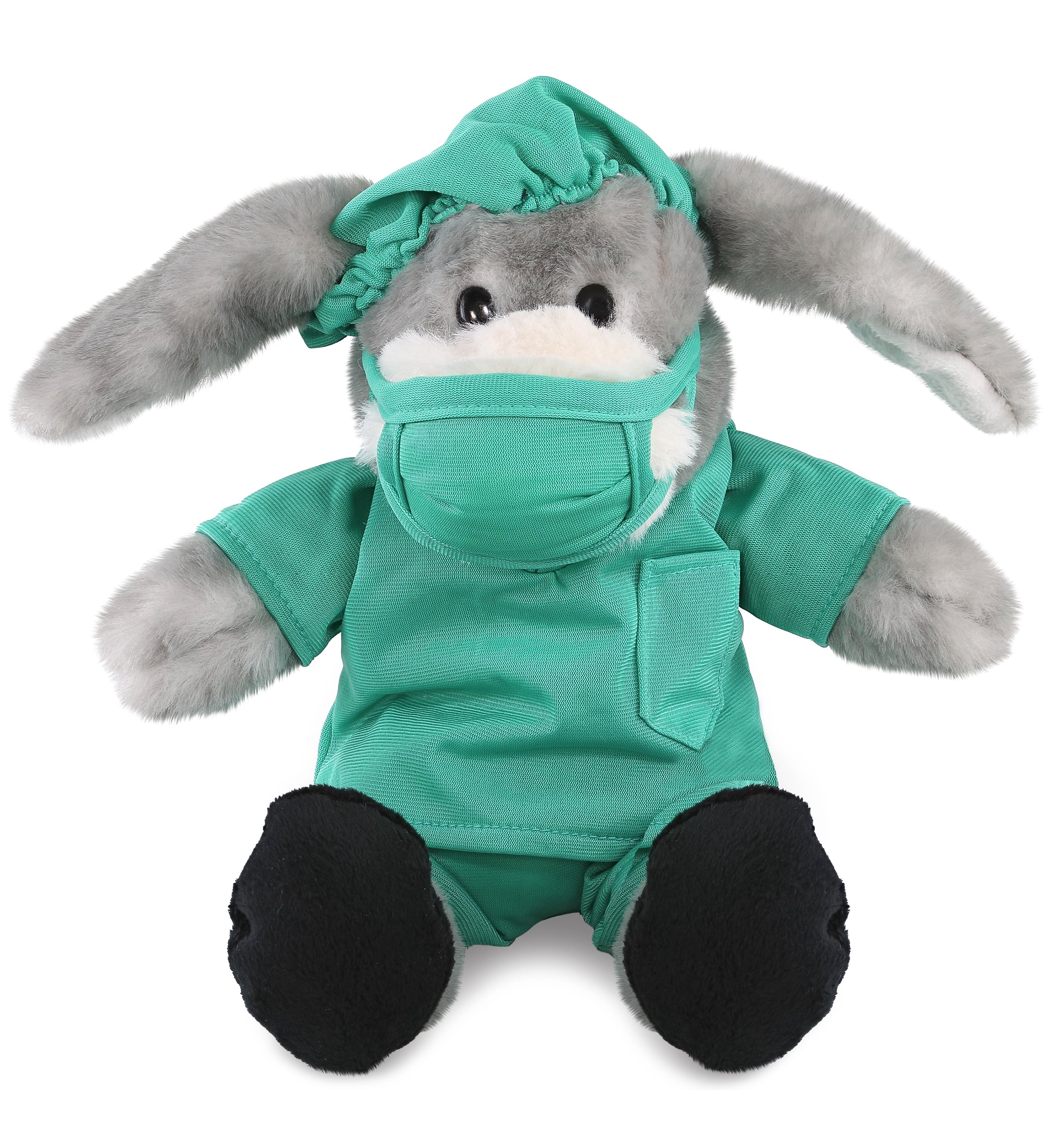 PLUSH DOCTOR - SUPER SOFT PLUSH - SITTING GREY DONKEY