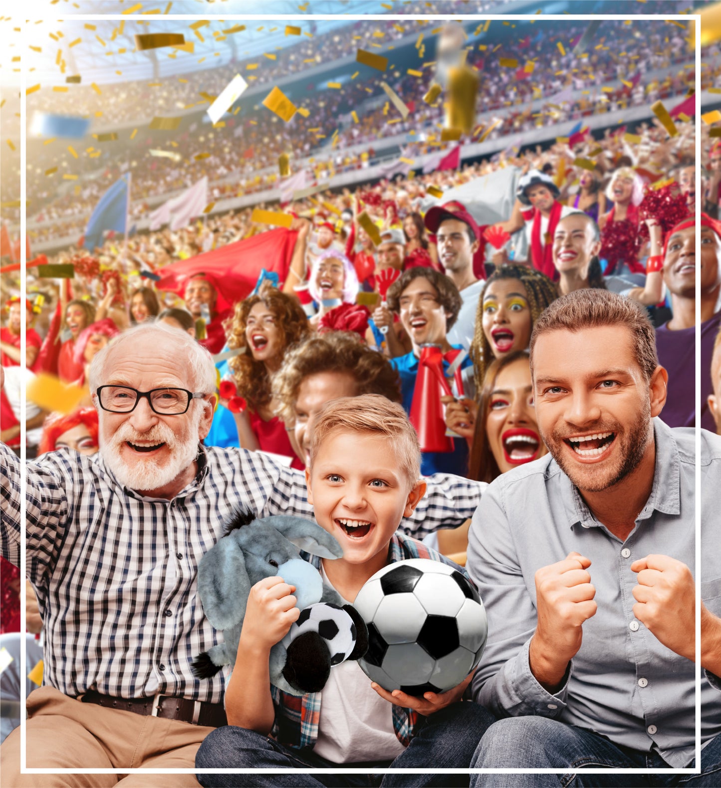 SUPER SOFT PLUSH - SITTING GREY DONKEY WITH SOCCER PLUSH