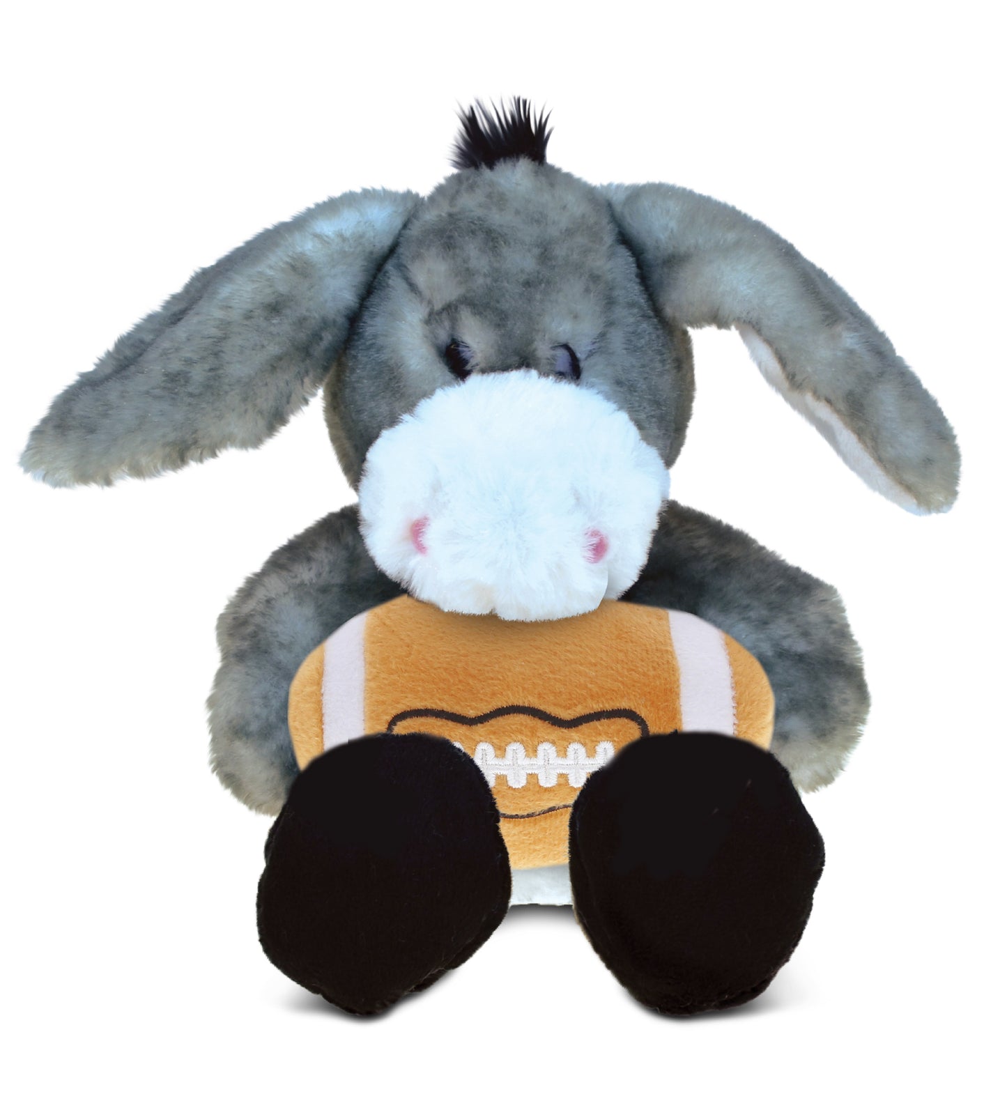 SUPER SOFT PLUSH - SITTING GREY DONKEY WITH FOOTBALL PLUSH