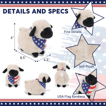 SUPER SOFT PLUSH - VALAIS BLACKNOSE SHEEP WITH USA BANDANA
