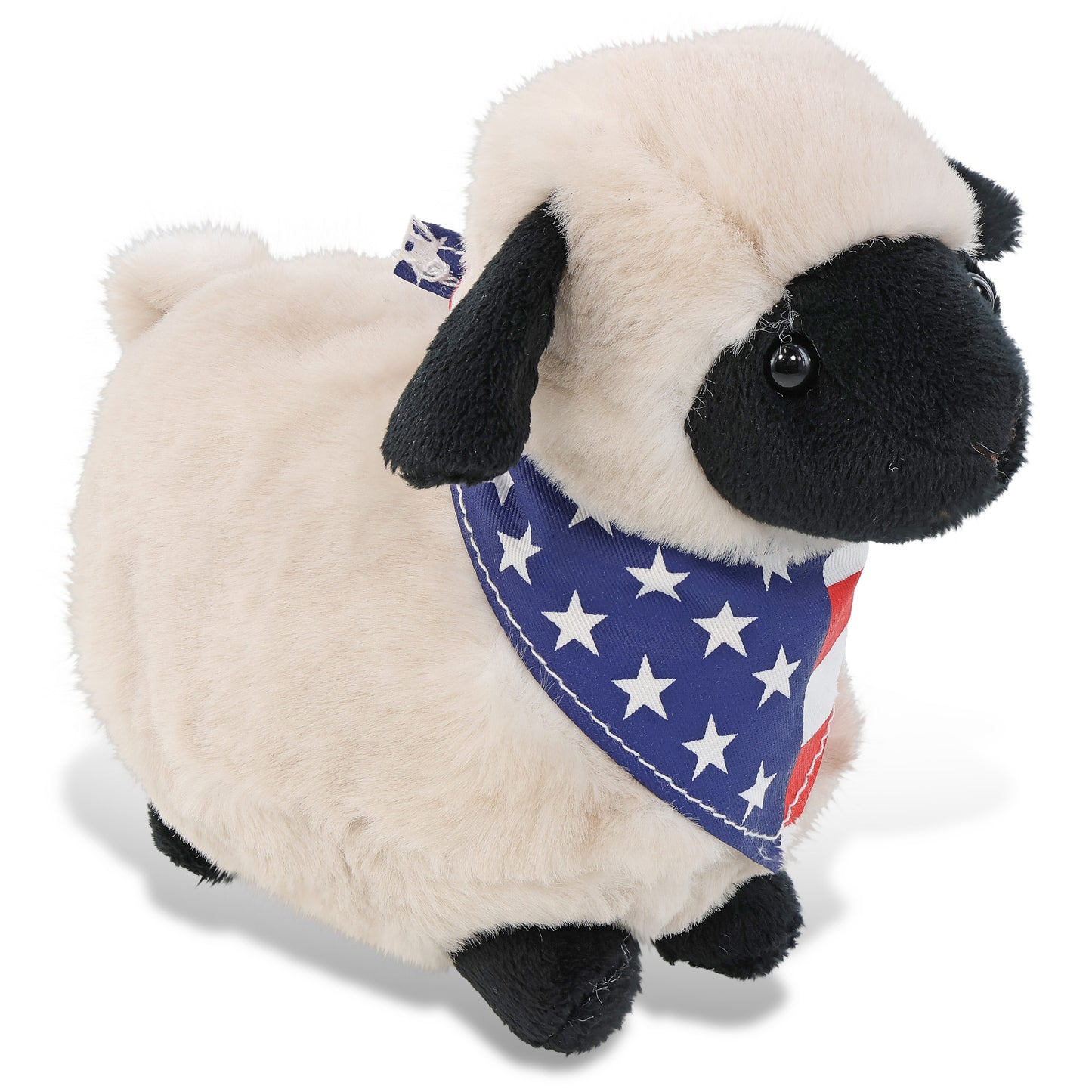 SUPER SOFT PLUSH - VALAIS BLACKNOSE SHEEP WITH USA BANDANA