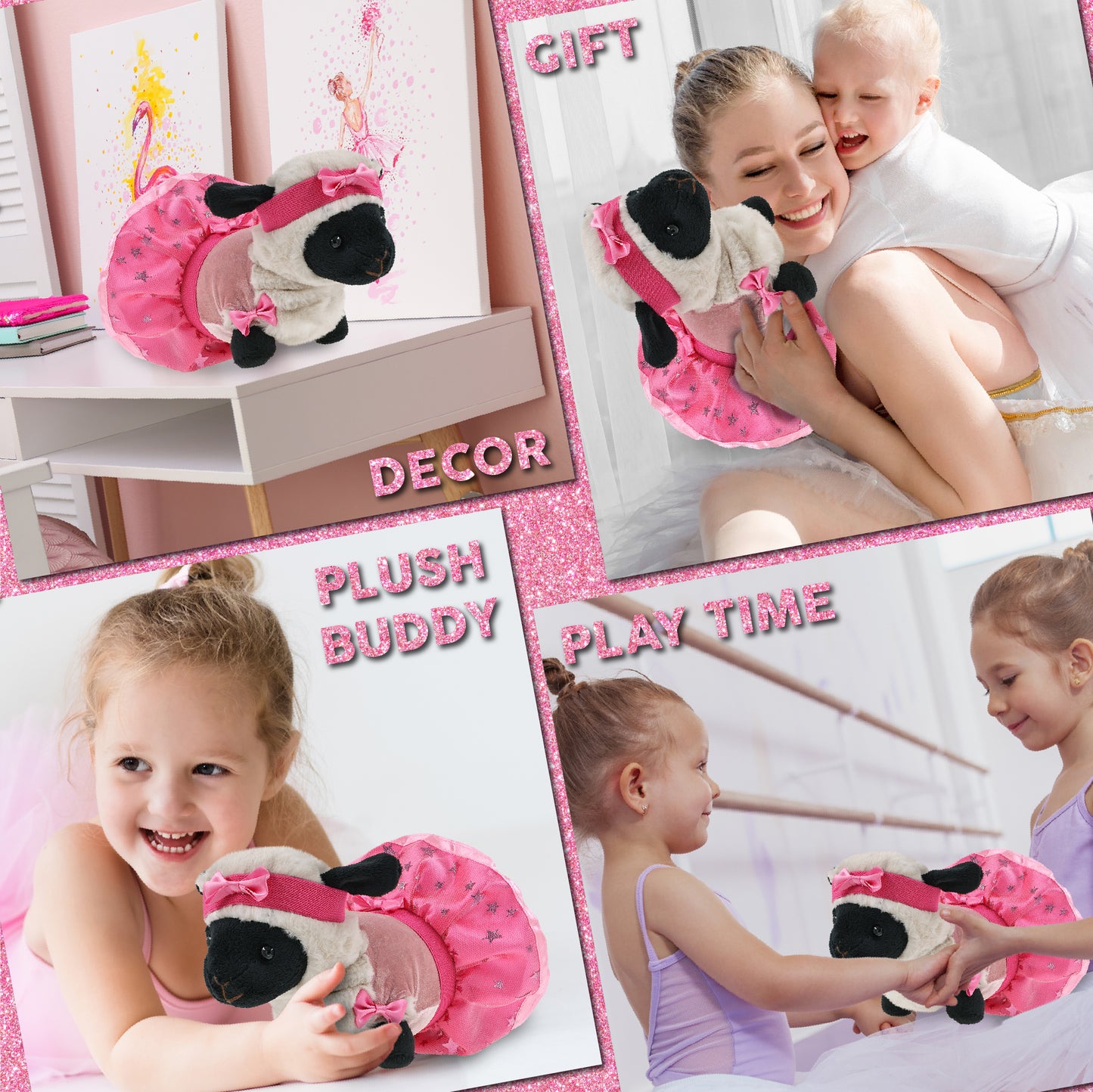 SUPER SOFT PLUSH - VALAIS BLACKNOSE SHEEP WITH BALLERINA DRESS UP