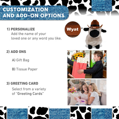 SUPER SOFT PLUSH - VALAIS BLACKNOSE SHEEP With COWBOY Dress Up