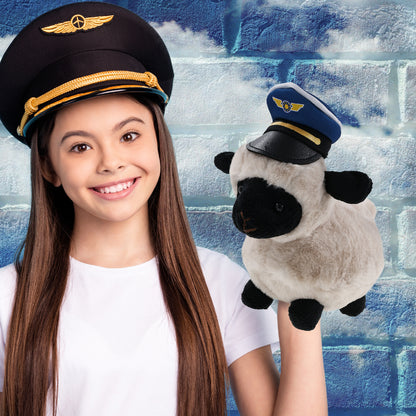 SUPER SOFT PLUSH - VALAIS BLACKNOSE SHEEP PILOT DRESS UP