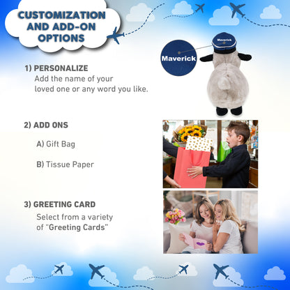 SUPER SOFT PLUSH - VALAIS BLACKNOSE SHEEP PILOT DRESS UP