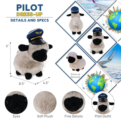 SUPER SOFT PLUSH - VALAIS BLACKNOSE SHEEP PILOT DRESS UP