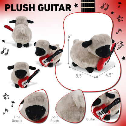 SUPER SOFT PLUSH - VALAIS BLACKNOSE SHEEP WITH GUITAR ADD ON