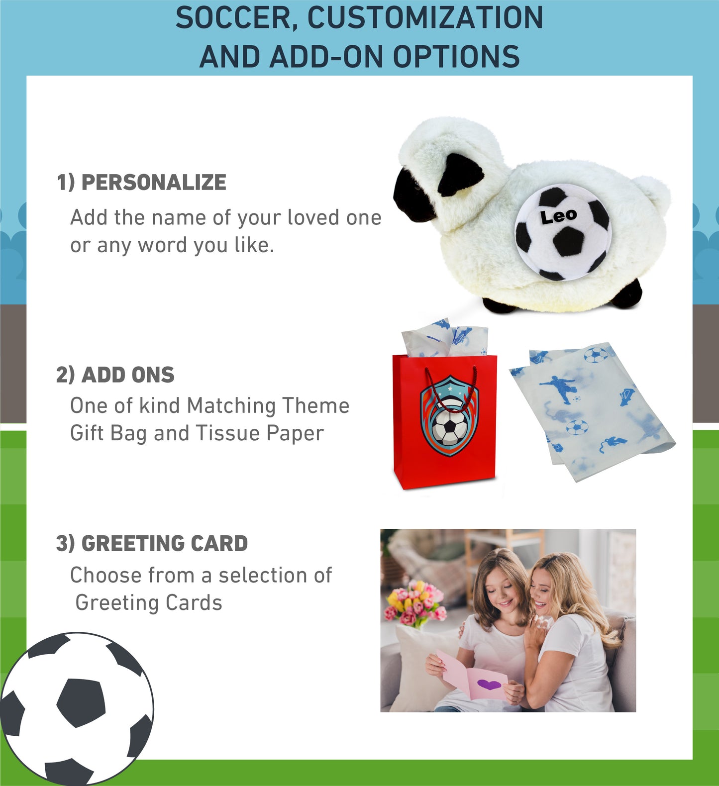 SUPER SOFT PLUSH - VALAIS BLACKNOSE SHEEP WITH SOCCER PLUSH