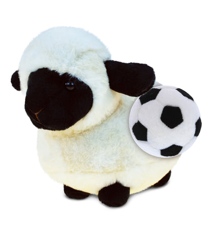 SUPER SOFT PLUSH - VALAIS BLACKNOSE SHEEP WITH SOCCER PLUSH