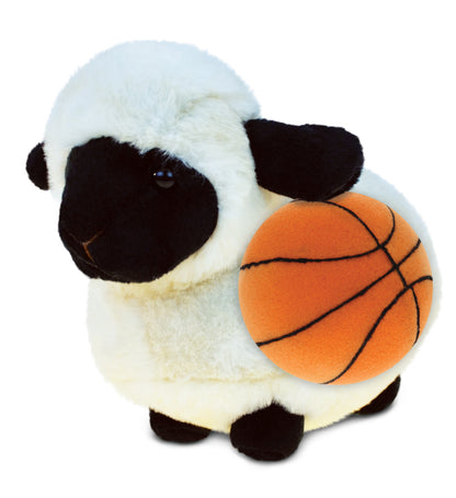SUPER SOFT PLUSH - VALAIS BLACKNOSE SHEEP WITH BASKETBALL PLUSH