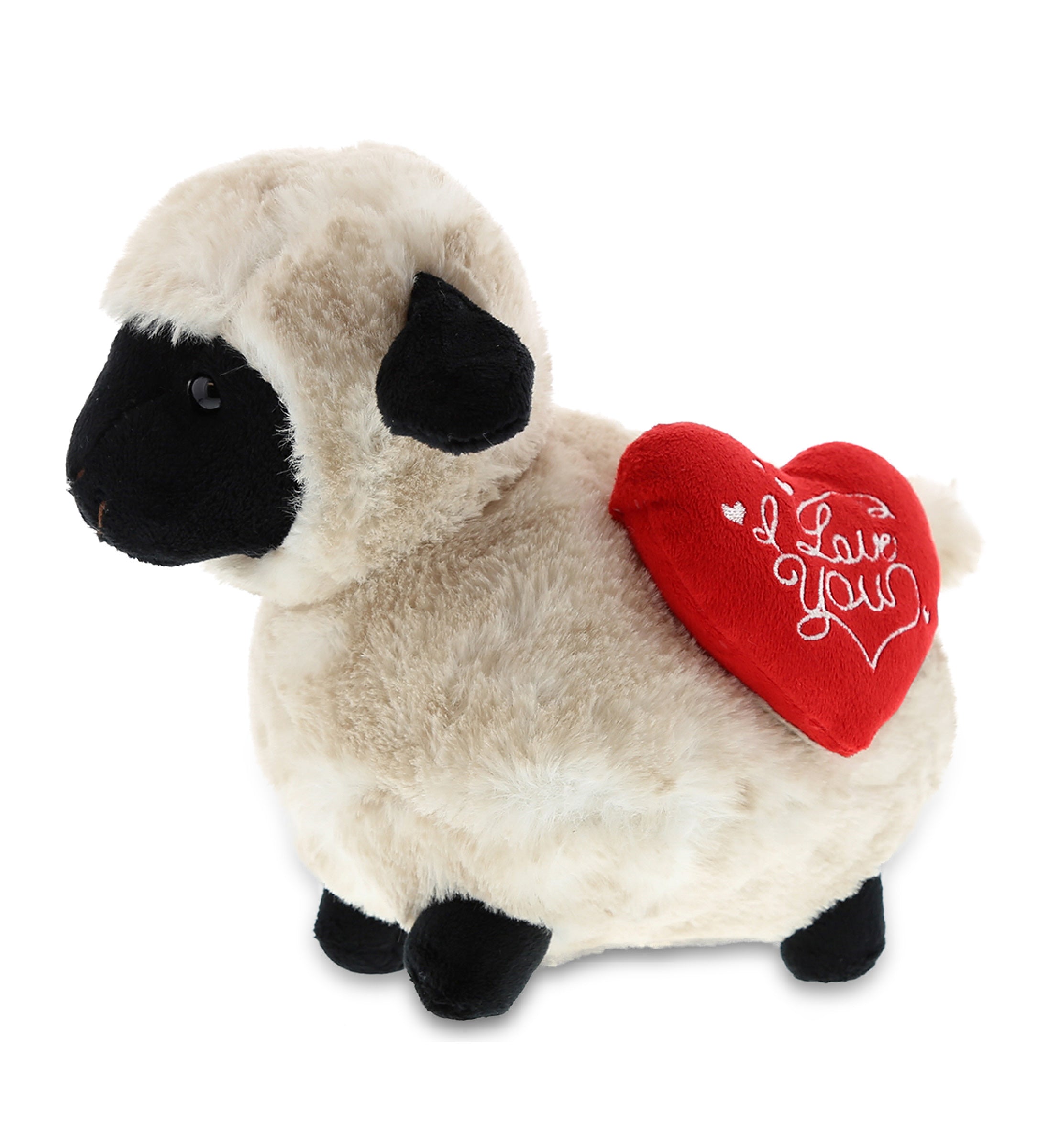 PLUSH I LOVE YOU RED HEART - SUPER SOFT PLUSH - VALAIS BLACKNOSE SHEEP