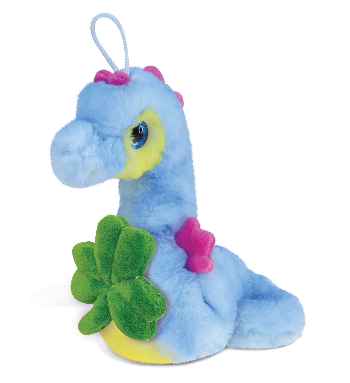 DolliBu Blue Seahorse Stuffed Animal with Green Plush Shamrock - 8.5 Inches