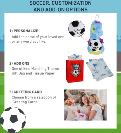 SUPER SOFT PLUSH - BLUE SEAHORSE WITH SOCCER PLUSH