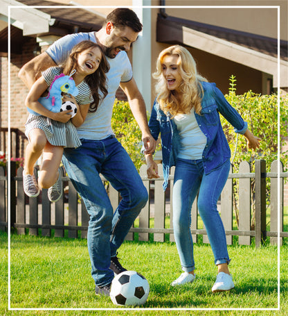 SUPER SOFT PLUSH - BLUE SEAHORSE WITH SOCCER PLUSH