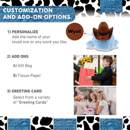 SUPER SOFT PLUSH - BLUE WHALE With COWBOY Dress Up